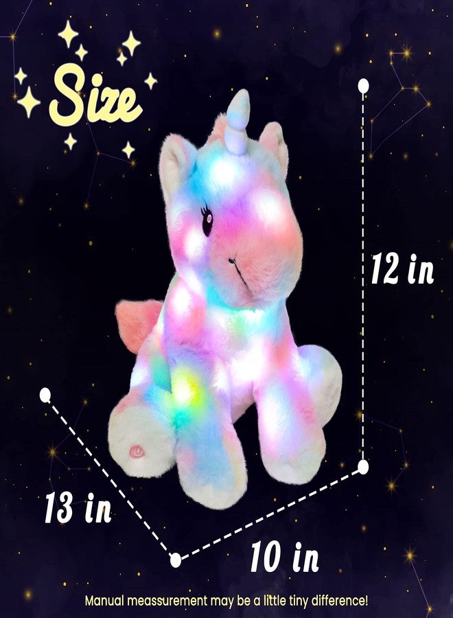 Hopearl LED Plush Unicorn Colorful Lighting Up Stuffed Animal Floppy Night Lights Glow in The Dark Birthday Gifts for Kids Toddler Girls, Rainbow, 12'' - Image 4